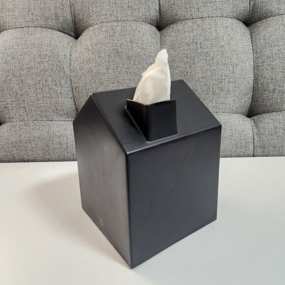 Umbra Square Casa Tissue Box Cover - House Shape Black - Picture 3 of 7